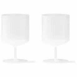 Discount Ferm Living Verres à vin Ripple - Set de 2 | Blanc