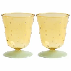 Sale &Klevering Verres Dot - Set de 2 | Jaune