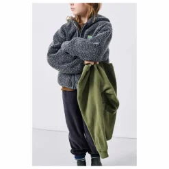 Sale American Vintage Veste Capuche Façon Sherpa Hoktown | Gris anthracite chiné