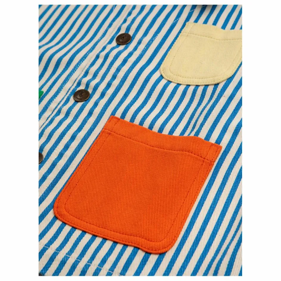 Hot Bobo Choses Veste Denim Rayée Color Block | Bleu
