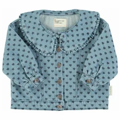 Enfant Piupiuchick Manteaux, Blousons*Veste en Jean Col Claudine Cœurs |