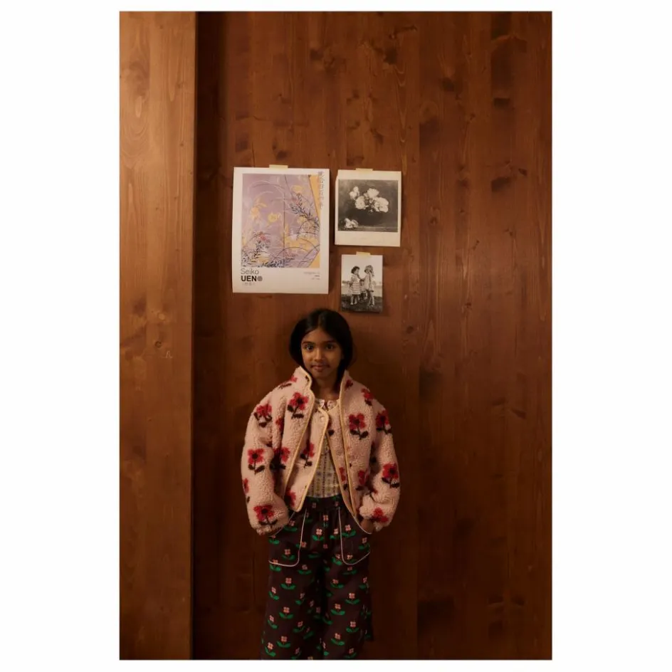 Enfant Hello Simone Manteaux, Blousons*Veste Façon Sherpa Bear Fleurie |