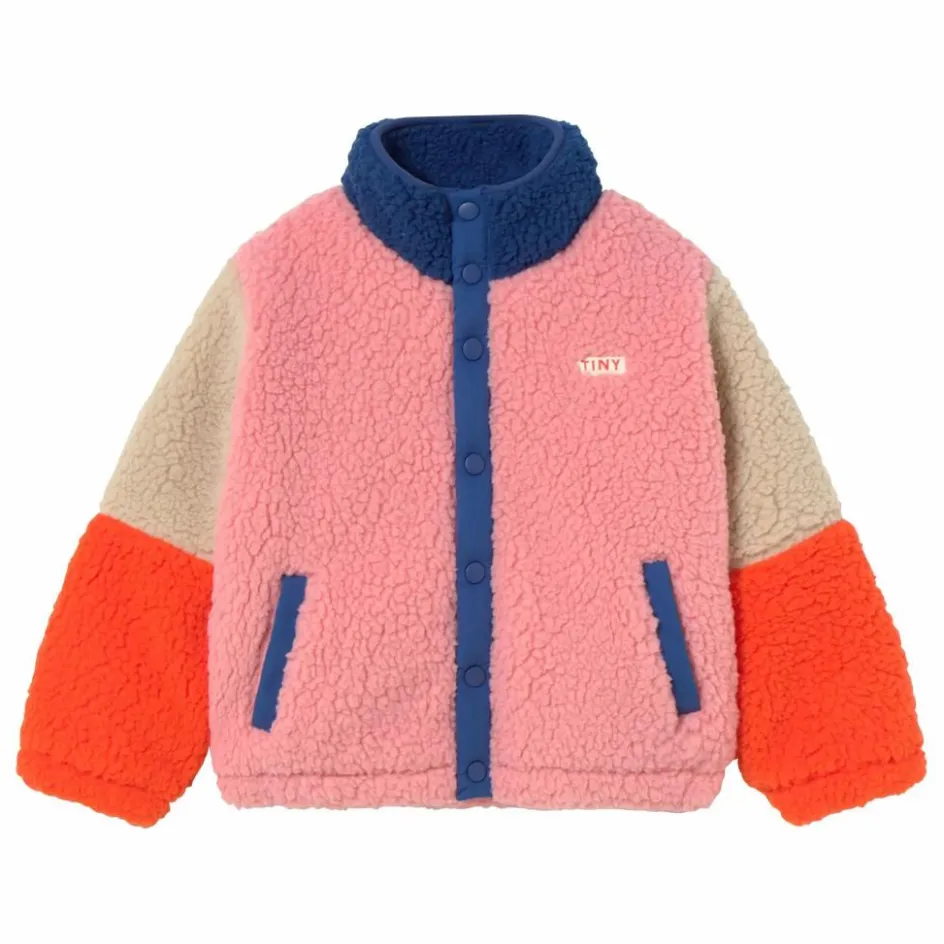 Hot Tinycottons Veste Façon Sherpa Colorblock | Bleu