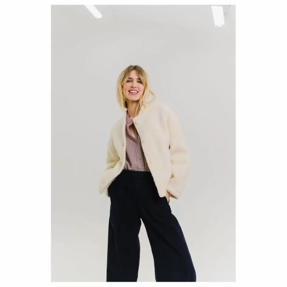 Online Sacrécoeur Veste Jay Bouclette Laine Vierge | Blanc