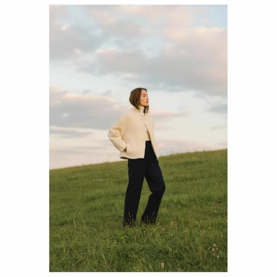 Online Sacrécoeur Veste Jay Bouclette Laine Vierge | Blanc
