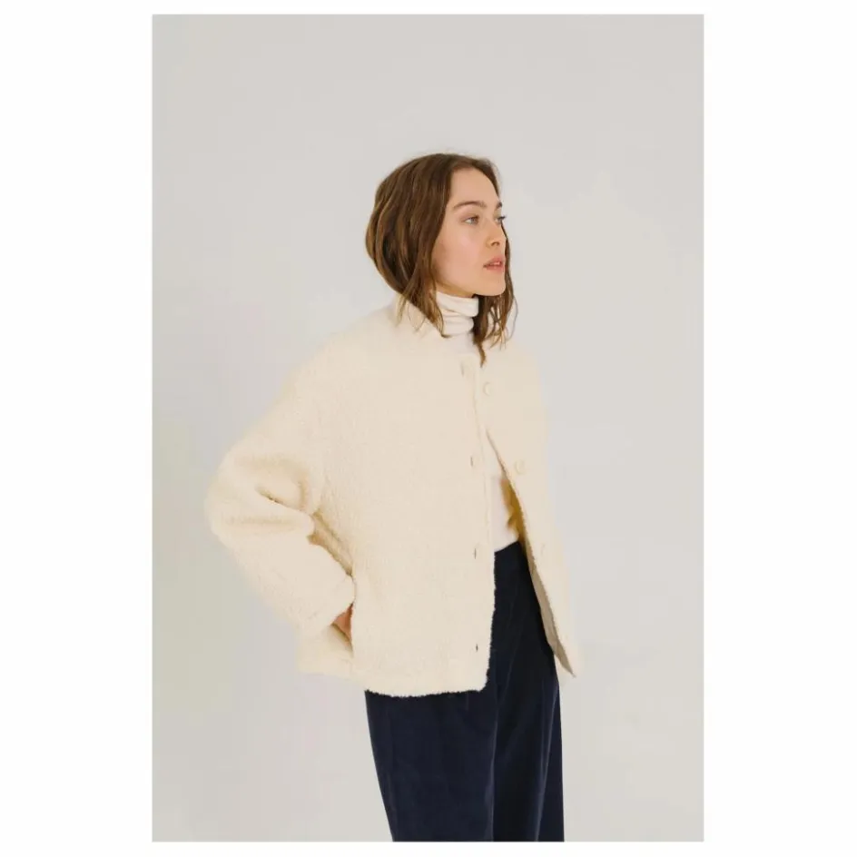 Online Sacrécoeur Veste Jay Bouclette Laine Vierge | Blanc