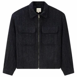 Sale Noyoco Veste Kinsale Herringbone Laine Recyclée | Bleu marine