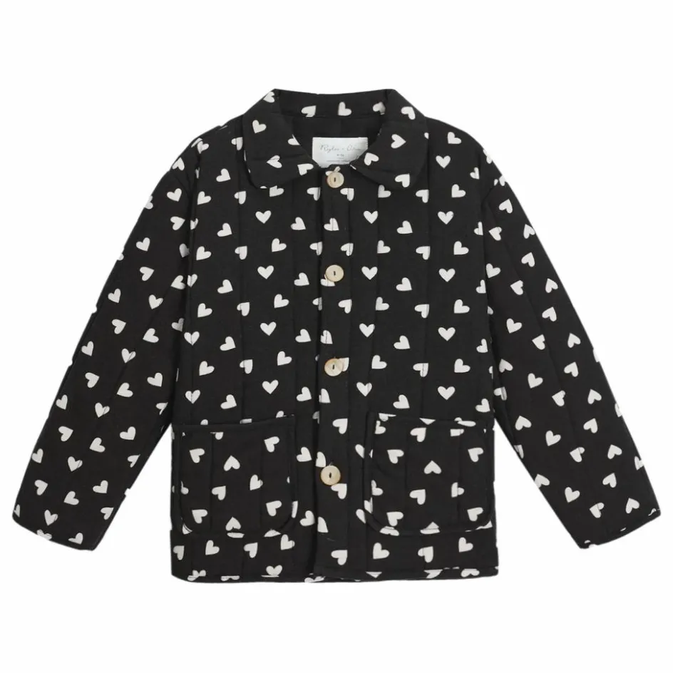 Outlet Rylee + Cru Veste Matelassée Cœurs | Noir