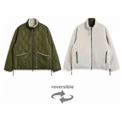 Taion Veste Militaire Réversible Col Montant ||Homme Doudounes, Parkas, Vestes