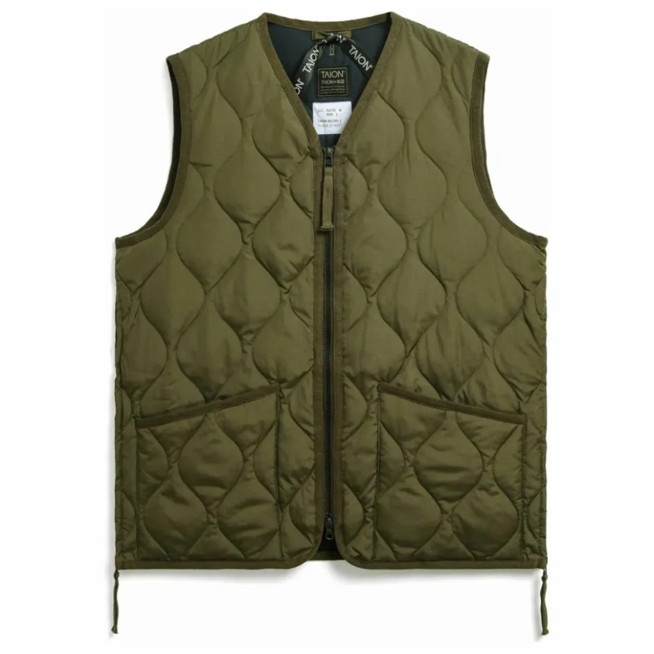 Hot Taion Veste Militaire Sans Manche Unisexe Col V | Olive