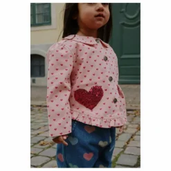 Outlet Konges Sløjd Veste Nola Cœurs Coton Bio | Rose
