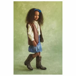 Hot Fille Garçon Veste Sans Manches Can't Touch This Cuir Nappa | Noisette