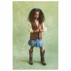 Hot Fille Garçon Veste Sans Manches Can't Touch This Cuir Nappa | Noisette