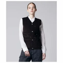 Sale Taion Veste Sans Manches Col V Button Neck | Marron