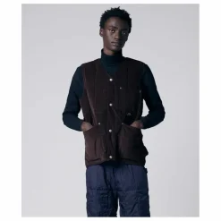 Sale Taion Veste Sans Manches Col V Button Neck | Marron