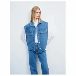 Pomandère Veste Sans Manches Denim ||Femme Vestes, Blousons