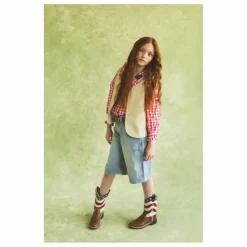 Sale Fille Garçon Veste Sans Manches Hold Ya Horses Cuir Nappa | Crème
