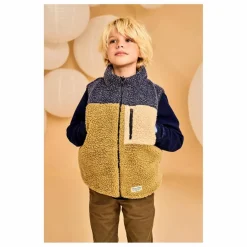 Discount AO76 Veste Sans Manches Réversible Façon Sherpa Teddy | Vert olive