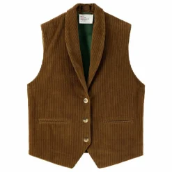 Outlet Leon & Harper Veste Sans Manches Vuela Velours Côtelé Coton Bio | Marron