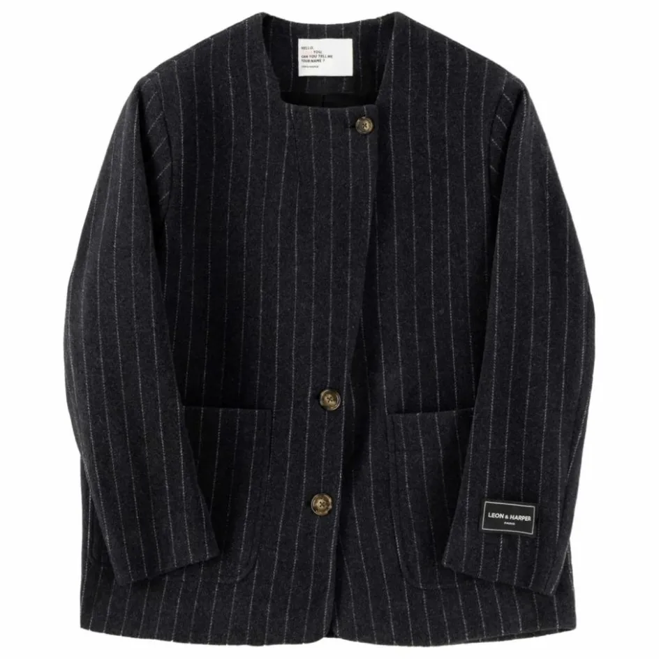 Leon & Harper Veste Vafi Rayée Laine ||Femme Vestes, Blousons