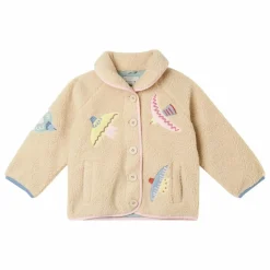 Sale Stella McCartney Kids Vestes Boutons Façon Sherpa Oiseaux | Beige