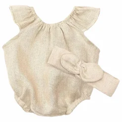 Minikane Poupées*Vestiaire poupée - Barboteuse Clara et son headband en lin