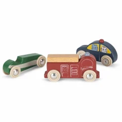 Clearance Konges Sløjd Voitures en bois FSC - Set de 9 Multicolore